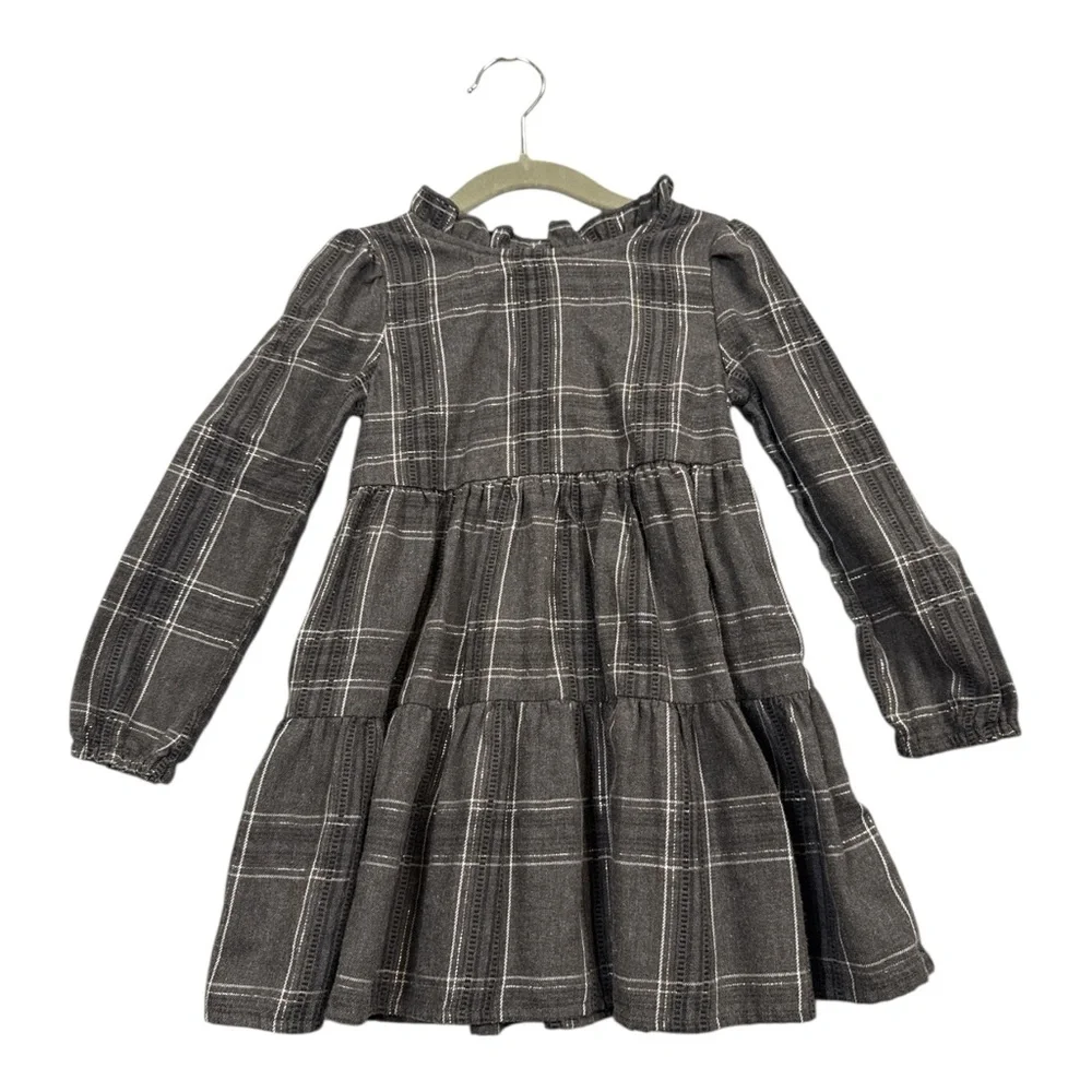 Cat & Jack Toddler‎ Girls' Plaid Long Sleeve Dress, Size 3T